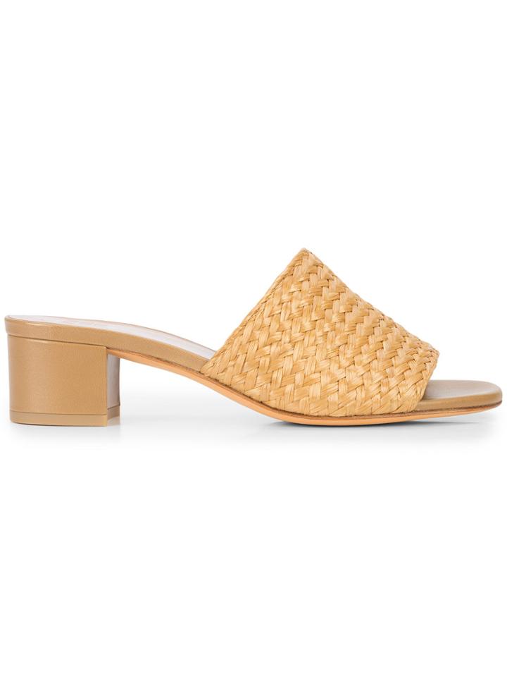 Maryam Nassir Zadeh Block Heel Woven Mules - Brown