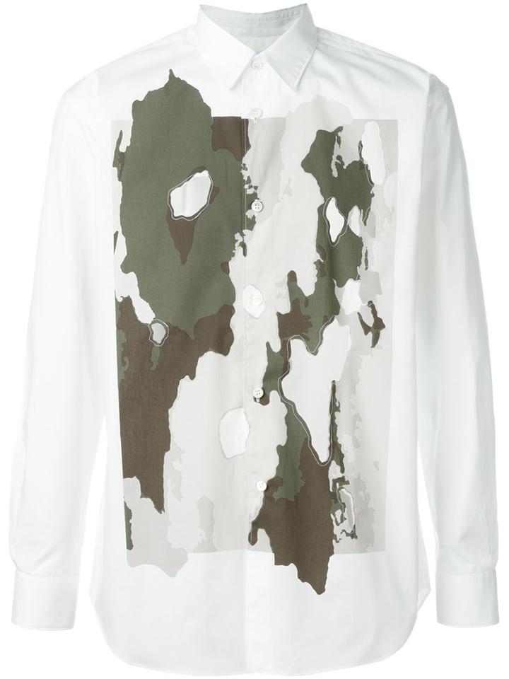 Comme Des Garçons Shirt Cut-out Camouflage Print Shirt