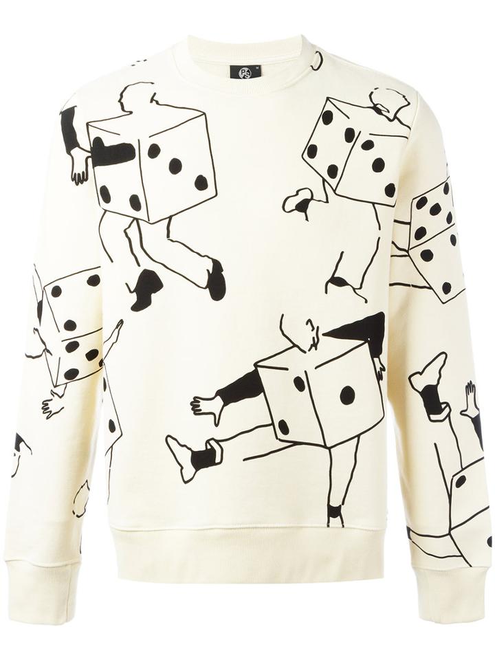 Ps By Paul Smith Dices Print Sweatshirt, Men's, Size: Medium, Nude/neutrals, Cotton