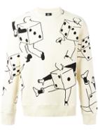 Ps By Paul Smith Dices Print Sweatshirt, Men's, Size: Medium, Nude/neutrals, Cotton