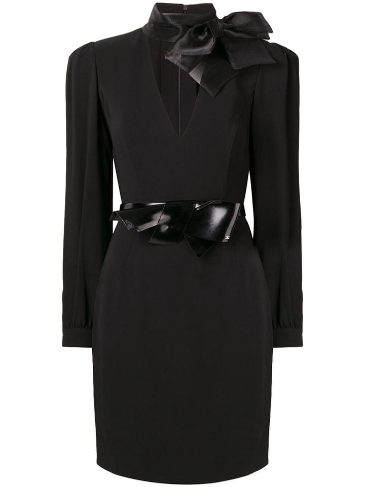 Elisabetta Franchi Bow Bodycon Dress - Black