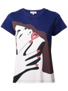 Yazbukey Pop Art Print T-shirt, Women's, Size: Small, Blue, Cotton