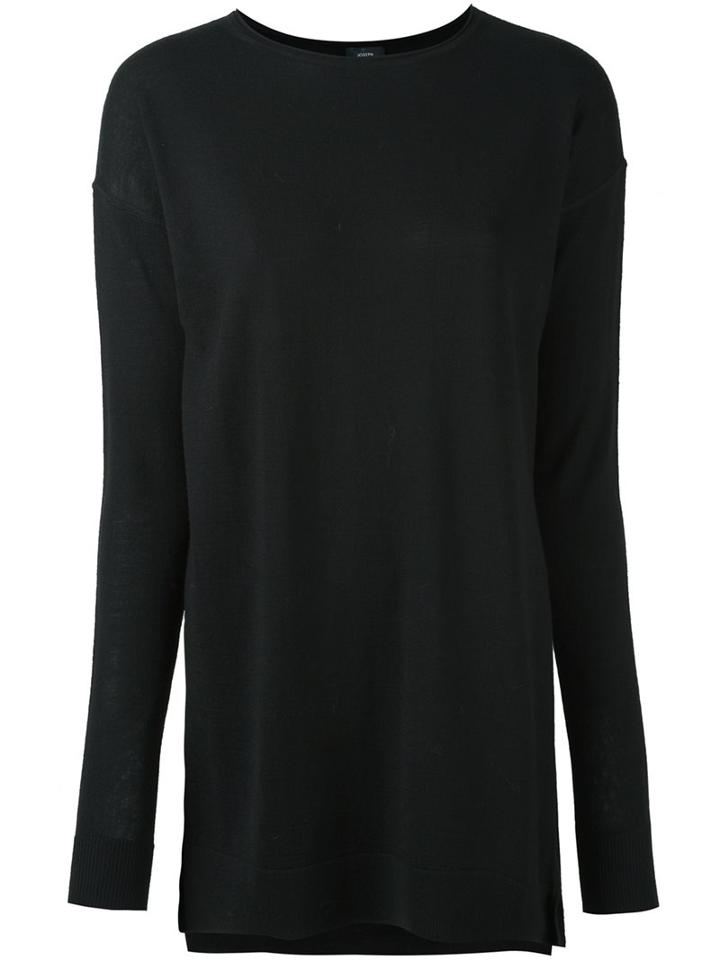 Joseph Lateral Slits Knitted Blouse, Women's, Size: Large, Black, Merino