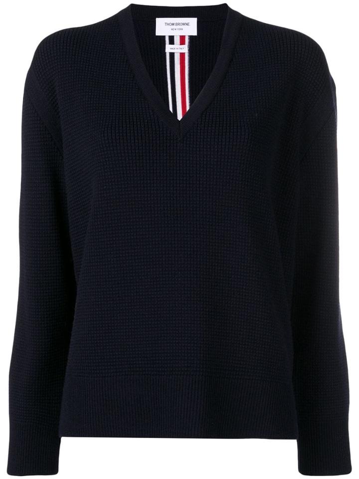 Thom Browne Intarsia Stripe Jumper - Blue