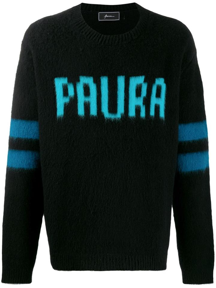 Paura Intarsia Knit Logo Jumper - Black
