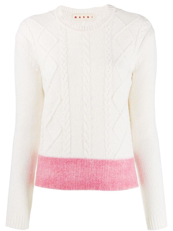 Marni Cable Knit Jumper - White