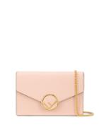 Fendi Logo Plaque Envelope Clutch - Pink
