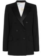Racil Casablanca Collared Double-breasted Blazer - Black