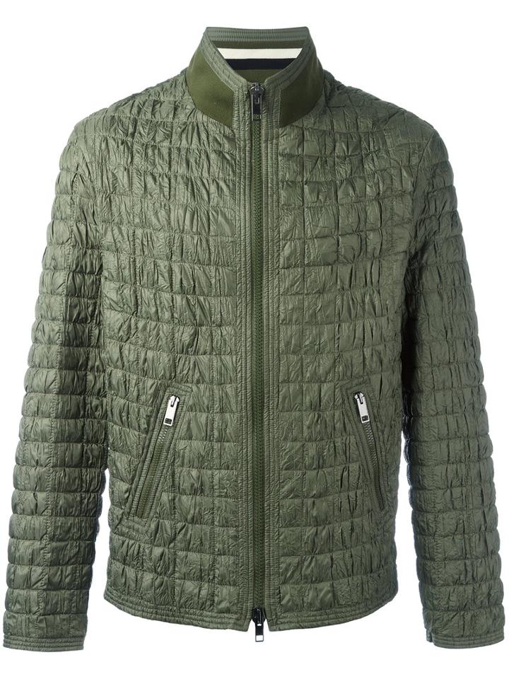 Ermanno Scervino Textured Padded Jacket, Men's, Size: 52, Green, Polyester