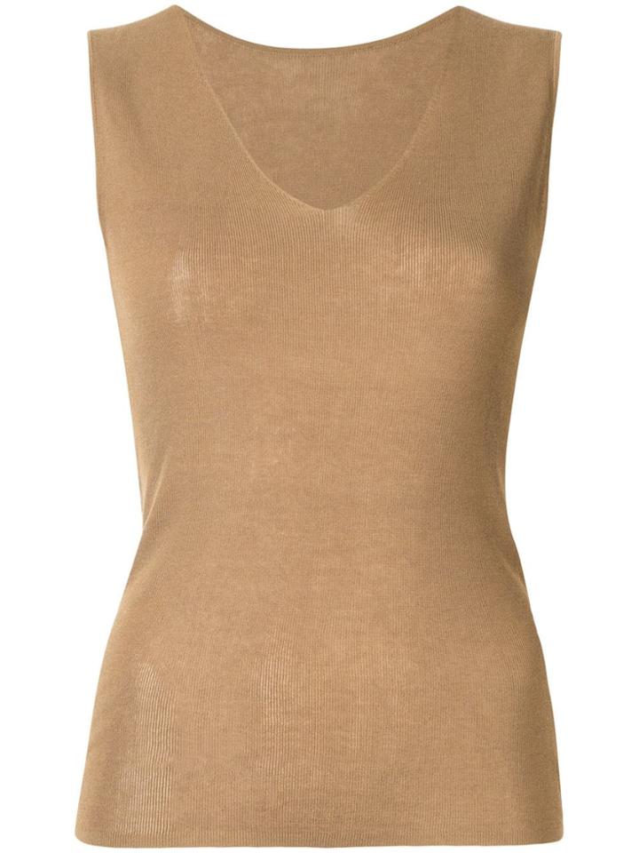 Des Prés V-neck Vest Top - Brown