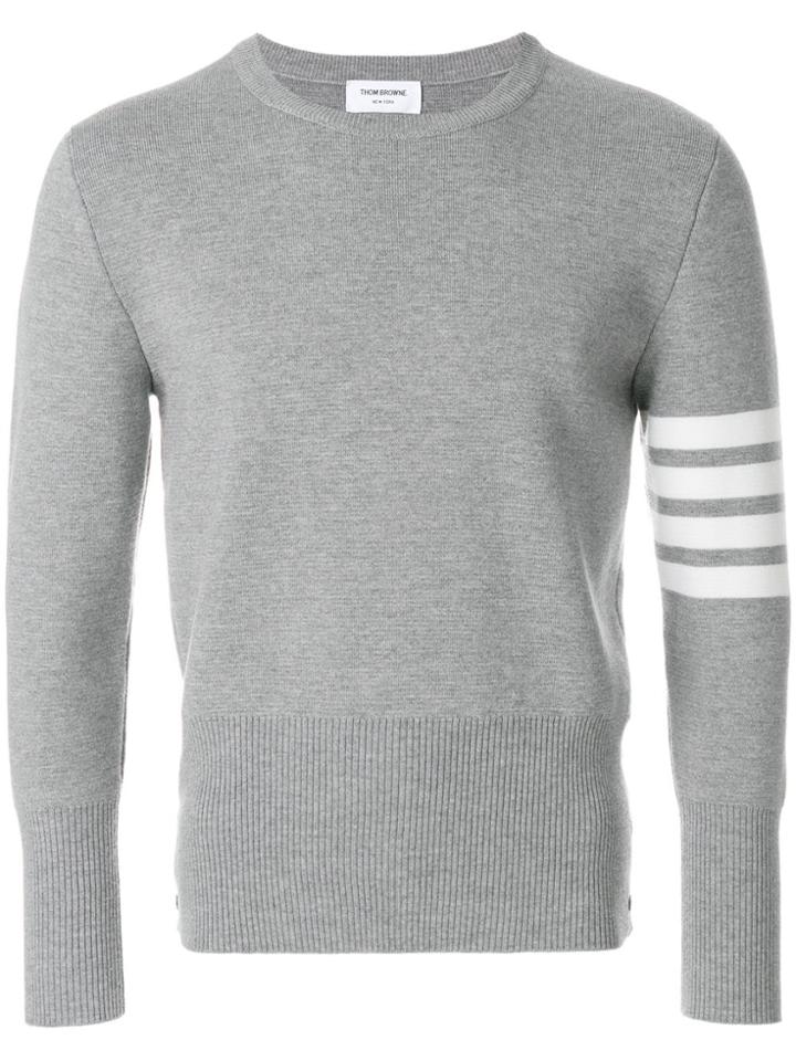 Thom Browne 4-bar Stripe Milano-stitched Merino Crewneck Pullover -