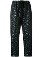 Hache - Embroidered Floral Trousers - Women - Acetate/viscose - 40, Blue, Acetate/viscose