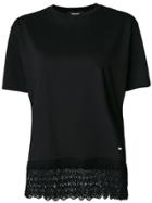 Dsquared2 Lace Trimmed T-shirt - Black