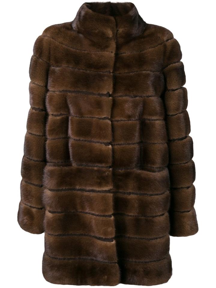 Liska Fur Midi Coat - Brown