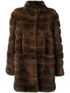 Liska Fur Midi Coat - Brown