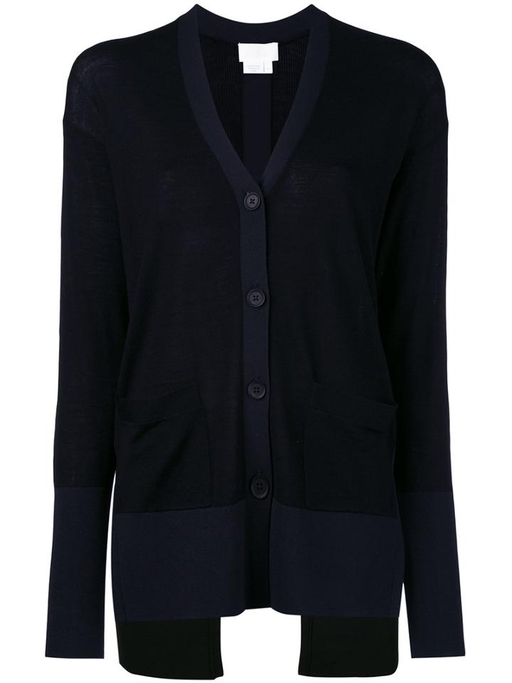 Dkny - Open Back Cardigan - Women - Nylon/spandex/elastane/merino - M, Black, Nylon/spandex/elastane/merino