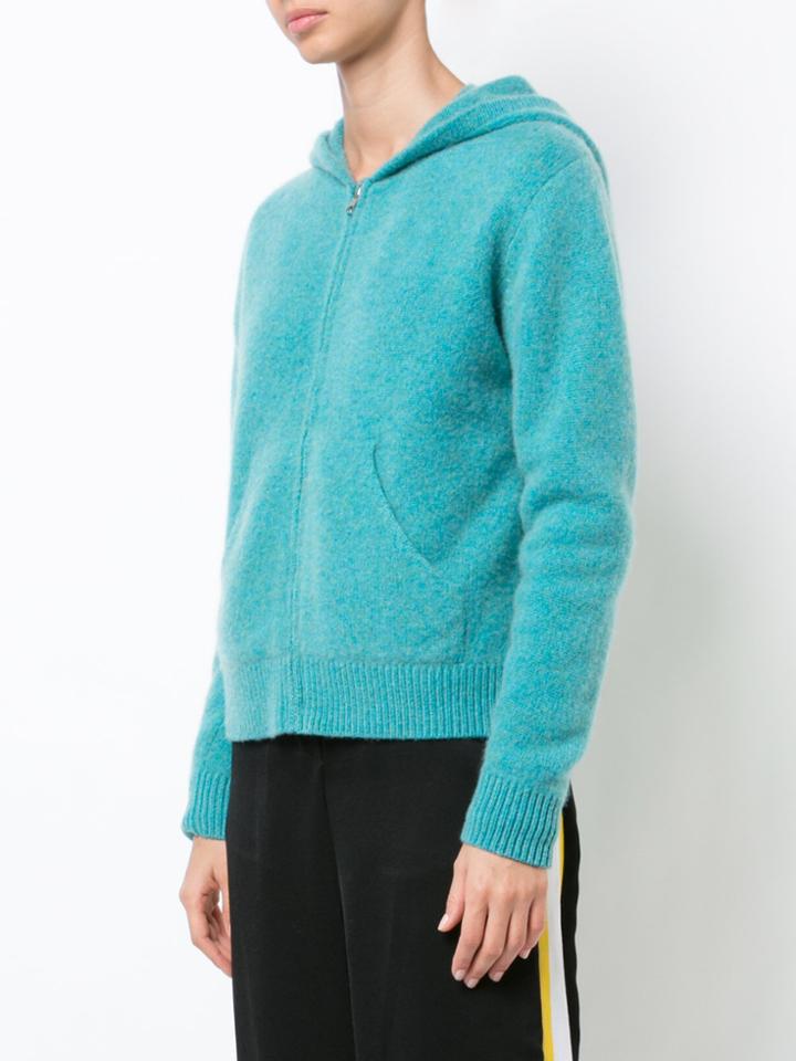 The Elder Statesman Hooded Cardigan - Blue