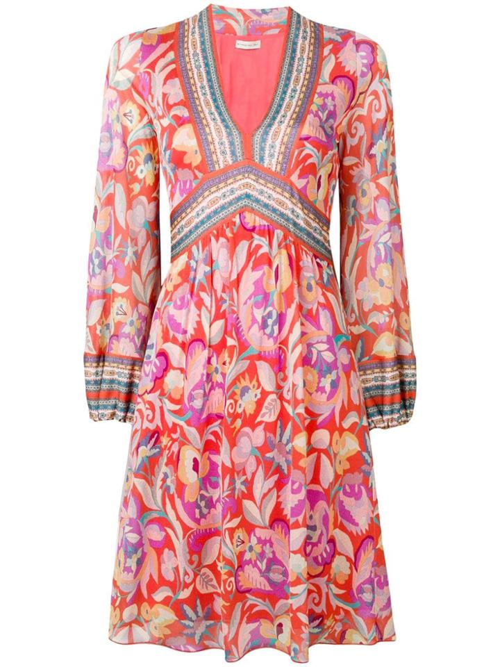 Etro Floral Print Dress - Orange