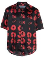 Jonathan Cohen Floral Short-sleeve Shirt - Black