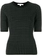 Jonathan Simkhai Shortsleeved Knit Top, Women's, Size: Large, Black, Nylon/rayon