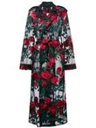 Adam Selman Oversized Rose Embroidered Tulle Trench Coat