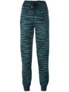 M Missoni Drawstring Printed Track Pants, Women's, Size: 44, Black, Virgin Wool/viscose