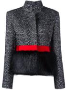 Capucci Fur-embellished Herringbone Jacket