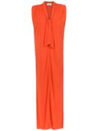 Egrey Tie Neck Dress - Orange