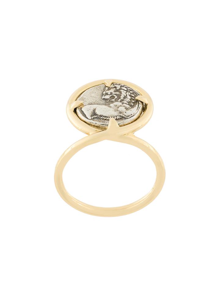 Dubini Chersonesos Lion Coin 18kt Gold Ring - Metallic