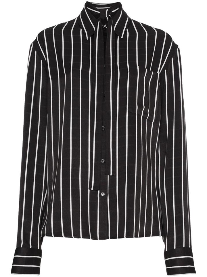 Haider Ackermann Striped Satin Shirt - Black