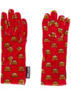 Moschino Teddy Bear Print Gloves - Red