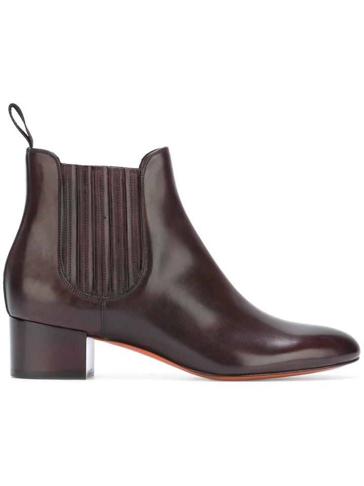 Santoni Glossy Effect Chelsea Boots