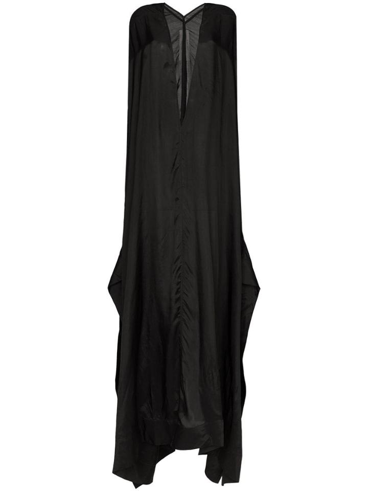 Rick Owens Long-sleeved Tent Maxi Dress - Black