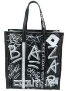 Balenciaga Bazar Graffiti M Shopper Tote - Black