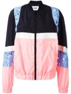 Msgm Lace Zipped Bomber Jacket, Women's, Size: 42, Pink/purple, Polyamide/polyester