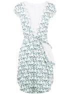 Delada Strawberry Print Mini Dress With Asymmetric Pocket - White