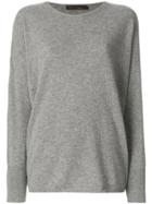 Incentive! Cashmere Oversized Knitted Top - Grey