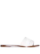 Bottega Veneta White Ravello Buckle Woven Leather Flat Sandals