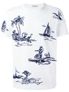 Moncler Stitched Motif T-shirt, Men's, Size: Large, White, Cotton