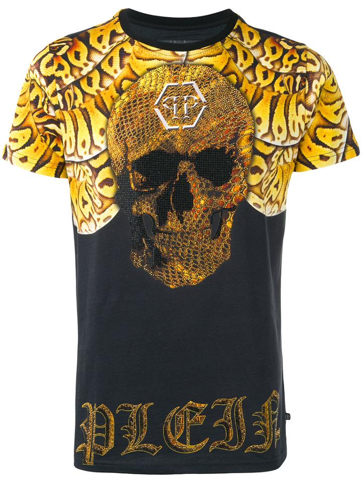 Philipp Plein So Snake T-shirt, Men's, Size: Small, Black, Cotton/crystal