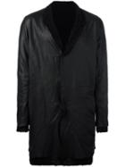 Salvatore Santoro Frayed Edge Coat, Men's, Size: 52, Black, Cotton/leather