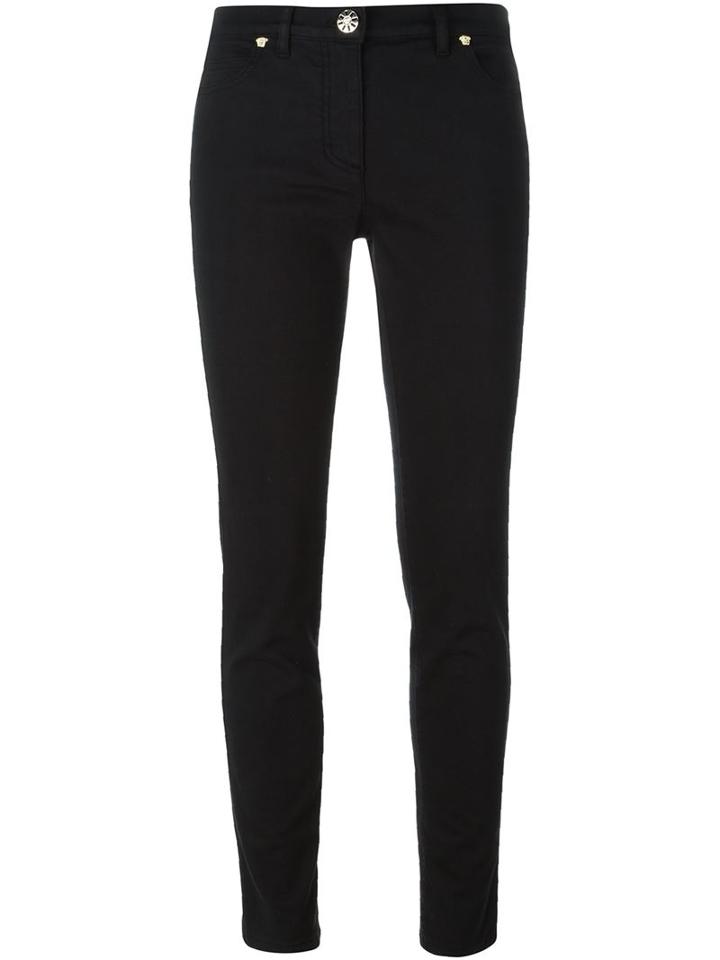 Versace Skinny Jeans, Women's, Size: 27, Black, Cotton/elastodiene/spandex/elastane