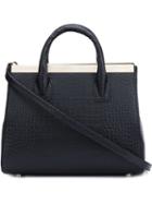 Thomas Wylde Embossed Crocodile Effect Tote, Women's, Black, Calf Leather