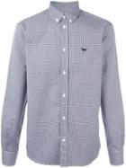 Maison Kitsuné Jacquard Button Down Shirt, Men's, Size: 37, Blue, Cotton