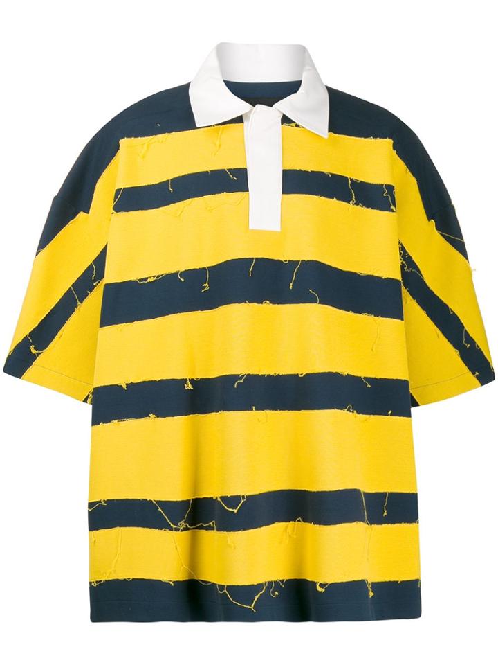 Botter Oversized Striped Polo Shirt - White