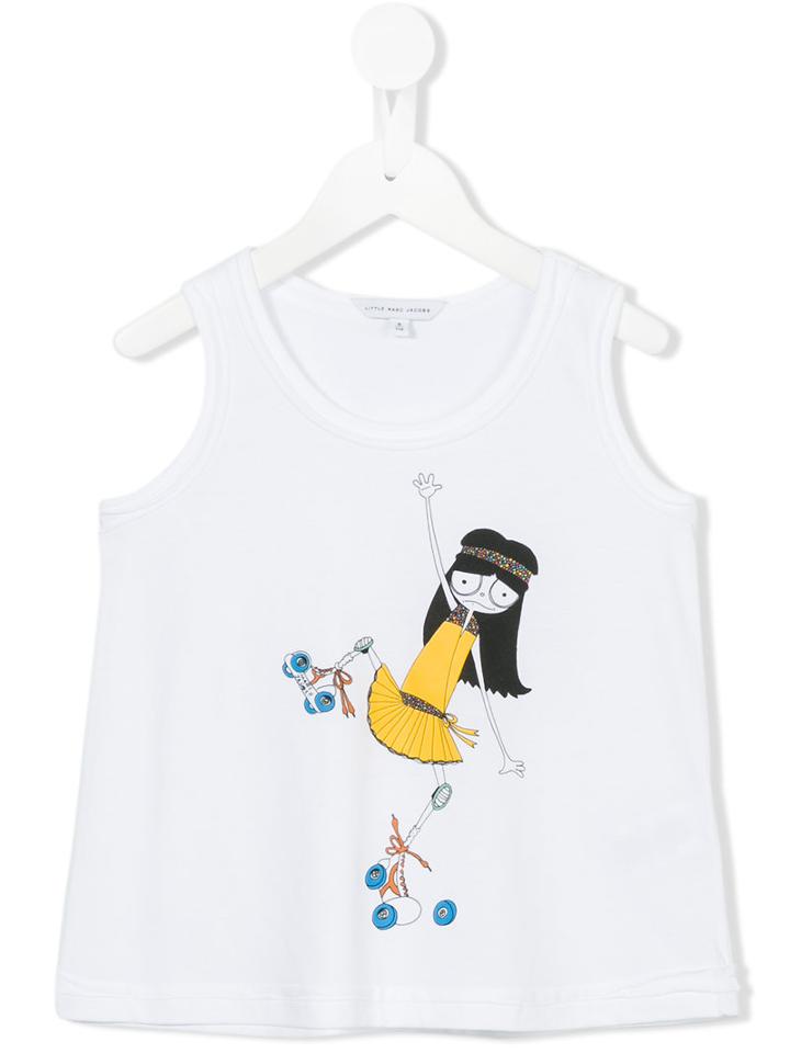 Little Marc Jacobs Printed Tank Top, Girl's, Size: 6 Yrs, White