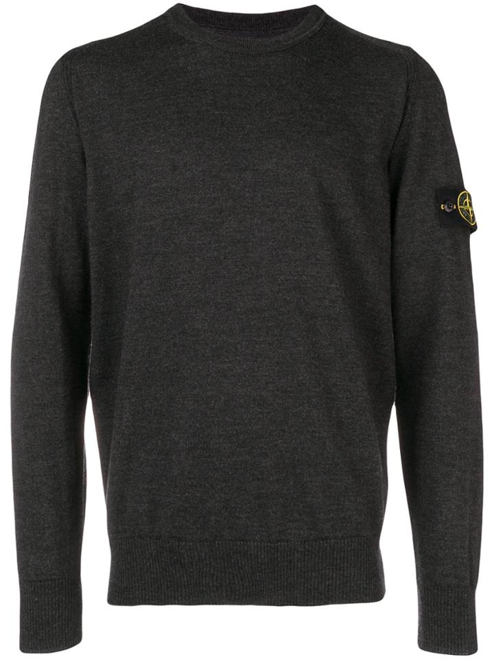 Stone Island Long-sleeve Fitted Sweater - Black