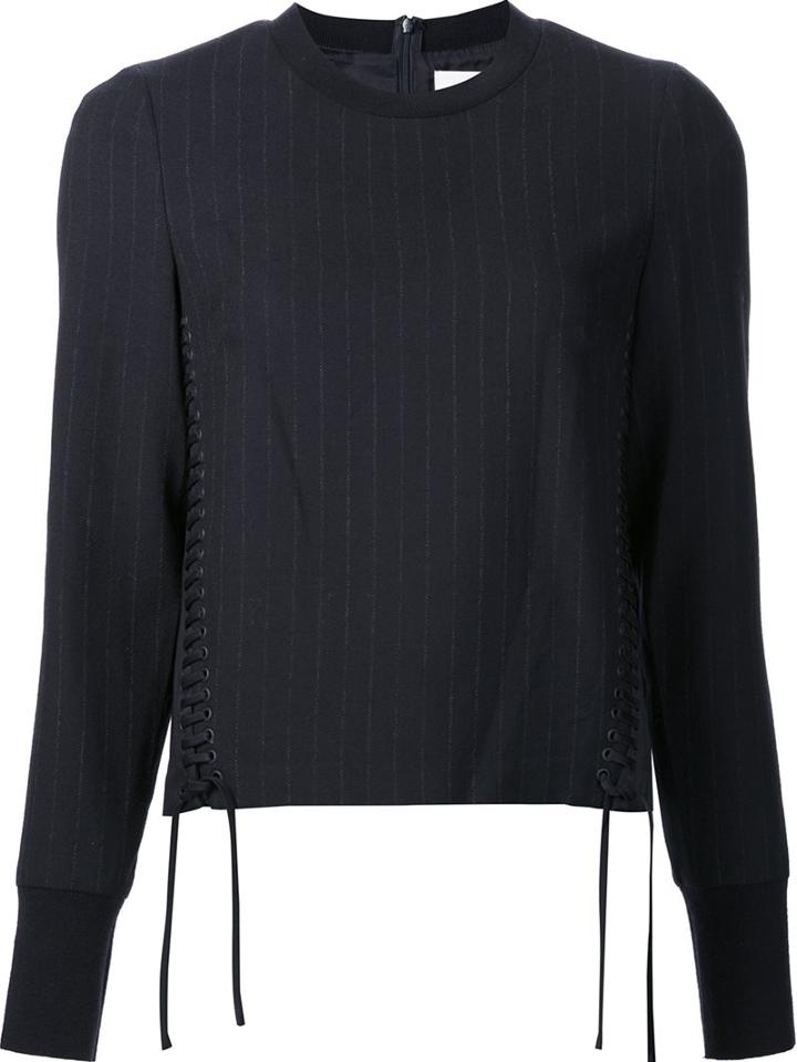 3.1 Phillip Lim Corset-seamed Pinstriped Top