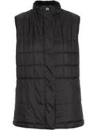 Burberry Faux Shearling Collar Lightweight Quilted Gilet - Black