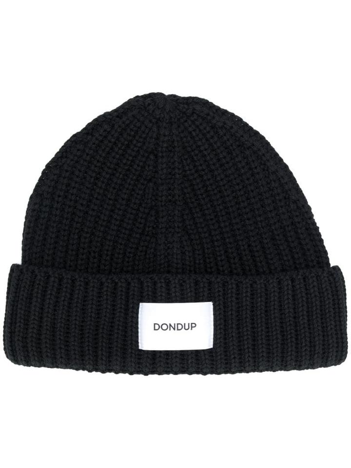Dondup Ribbed Wool Beanie Hat - Black